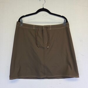 Title Nine Skort Womens 10 Brown Drawstring Tie Lined Shorts Golf Tennis‎ Sports